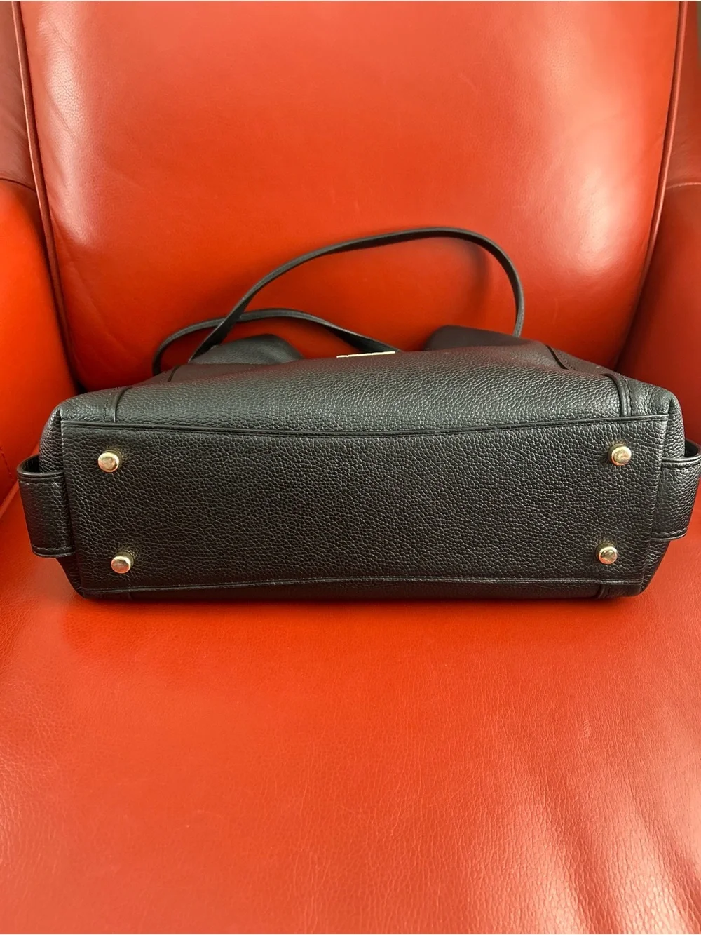 Coach Edie 57125 black pebble leather shoulder bag with gold hardware. Like new! - Picture 6 of 15